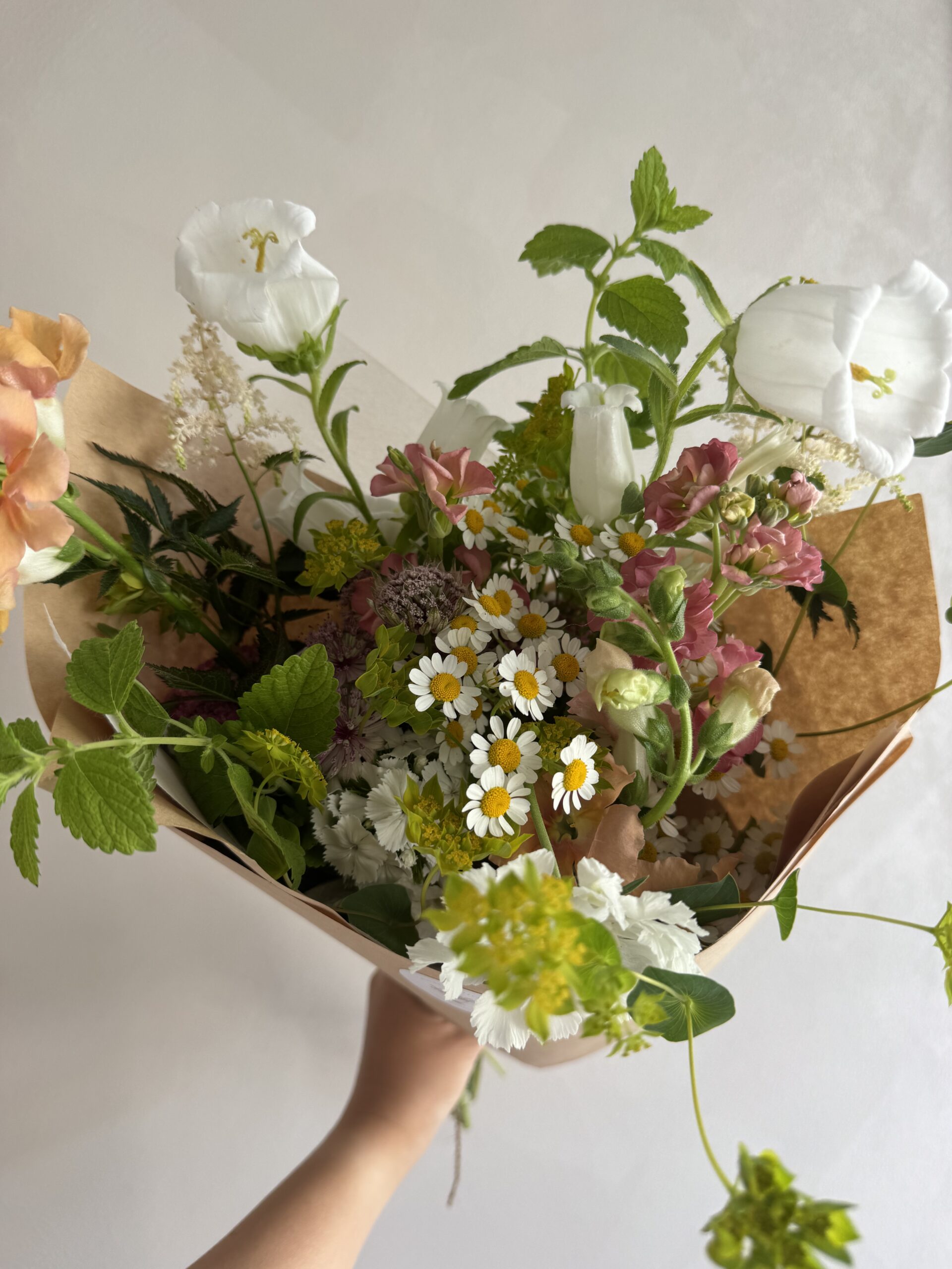 Her Softest Hour — signature loose layered wildflower arrangement of 14 to 18 stems by Golden Hour Blooms Co.